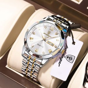 Poedagar Quartz Gold Stripes Wristwatch