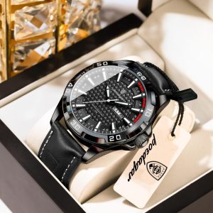 Poedagar Quartz Black Water Resistant Wristwatch