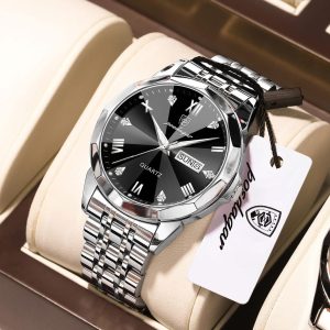 Poedagar Quartz Silver Wristwatch - Black